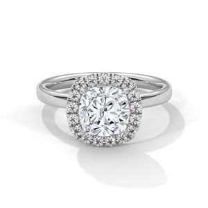 2.0ct Cushion Cut Moissanite Halo <b>Solitaire</b> <b>Ring</b> 925 Sterling <b>Silver</b> Engagement Band - Product Image 3