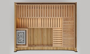 Chất lượng cao màu đỏ Cedar 3-người ngoài trời Thùng phòng tắm hơi phòng thiết kế hiện đại với điện sưởi ấm 6KW điện cho biệt thự - Product Image 6