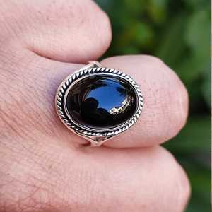 Handmade 925 Sterling Silver Black Onyx <b>Ring</b> Natural Black Gemstone Oval <b>Statement</b> Promise Jewelry July Birthstone Gift Idea - Product Image 6