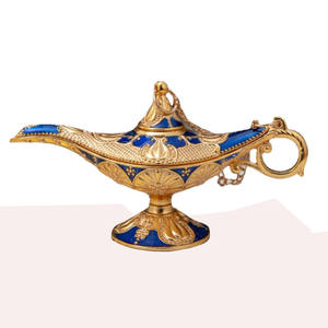 Lámpara de Aladino decorativa de latón de alta calidad con Color azul y acabado pulido para decoración del hogar Metal Aladdin Chirag - Product Image 2
