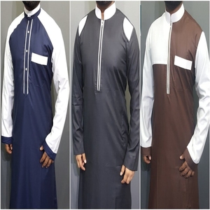 Robe longue à manches longues pour hommes Jubba Kaftan Thobe saoudien arabe musulman robe nouvelle dernière conception 2024 au prix de gros - Product Image 1
