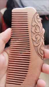 Peine de Masaje de Madera Natural Hecho a Mano, Antiestático, de Dientes Anchos, Herramienta de Masaje para el Cuero Cabelludo para el Cuidado del Cabello Saludable - Product Image 2