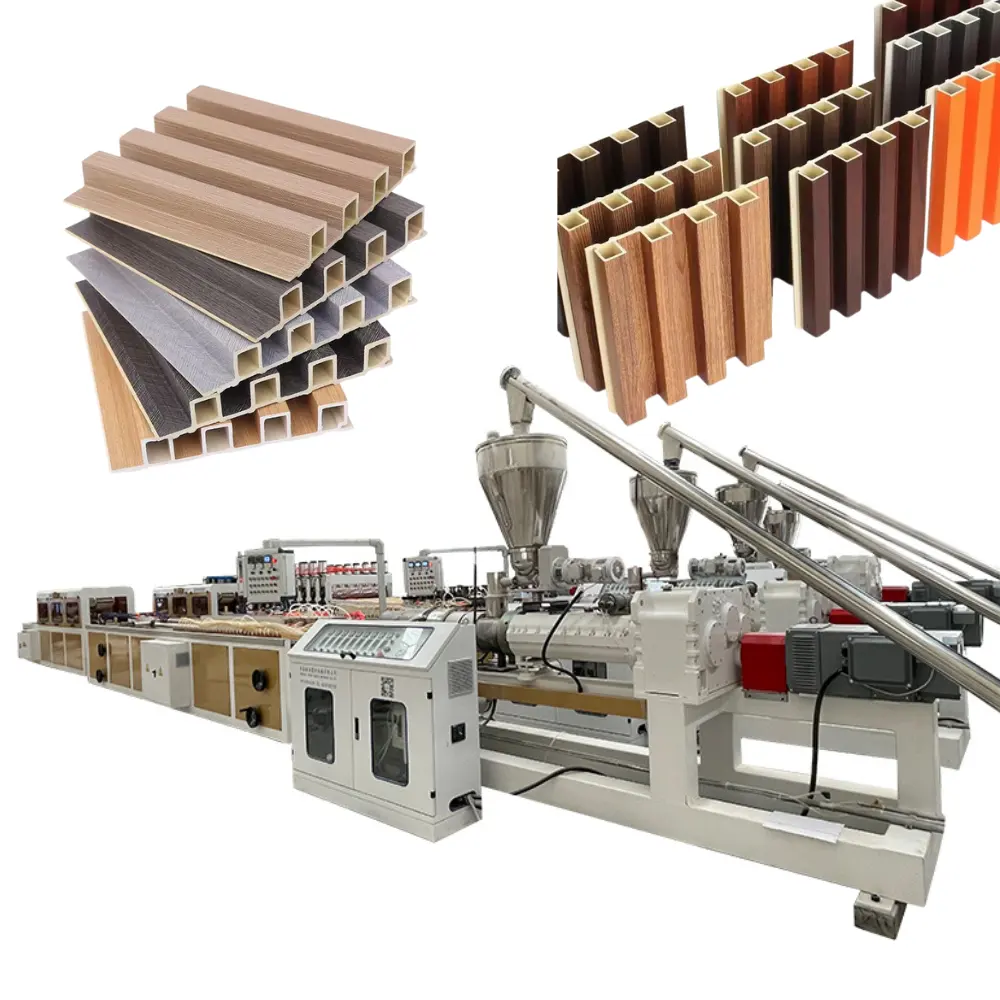 PVC Fluted Wall Panel Extrusion Making Machine Plastic WPC 3D Fluted Louver Panel Production Line
