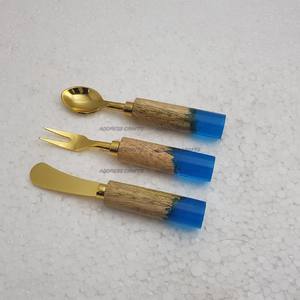 Juego de cubiertos personalizado de nuevo estilo, cubiertos de acero inoxidable de nuevo diseño con mango de resina para bodas y utensilios de cocina para el hogar - Product Image 4