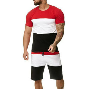 Ensemble de shorts pour hommes personnalisés, couleur unie, respirant, vêtements décontractés, 100% coton, ensemble de shorts pour hommes, vente en gros, design personnalisé - Product Image 3