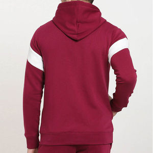 Algodón French Terry Patchwork Bolsillos Estilo Casual Cordón Sudaderas con capucha Cremallera Hombres Imprimir Sudadera con capucha - Product Image 3