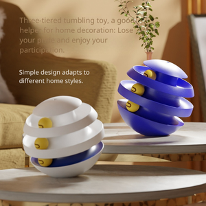 Juguete Interactivo para Gatos, Pista de 3 Niveles, Bola Rodante, Juguete Giratorio, Ejercicio de Autojuego para Gatitos, Rompecabezas, Estimulación Mental - Product Image 3
