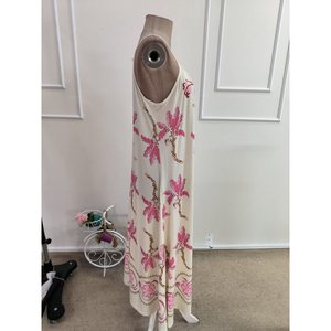 Robe longue Supreme à bretelles, col droit, à motifs floraux pour femmes, 35314 - Rose - Product Image 6