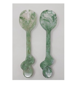 Juego de Cucharas para Servir Ensalada de Resina de Alta Calidad, Ecológicas, Aptas para Lavavajillas, Utensilios para Ensalada, Cocina Casera, Hechas en India - Product Image 1