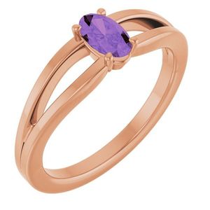 Stuller Youth <b>Crystal</b> <b>Ring</b> 19401:634P with Birthstone 14KR - Product Image 1