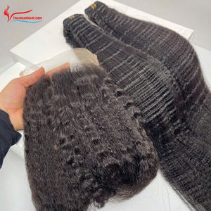 Flashsale Steam Kinky Curl Weft 100% Extensions de cheveux vietnamiens Couleur noire Aucune perte Prix de gros - Product Image 6