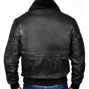 New 2025 Low MOQ Unique quality Custom <b>Sheepskin</b> Bomber <b>Jacket</b> High Quality Leather <b>Jacket</b> - Product Image 2