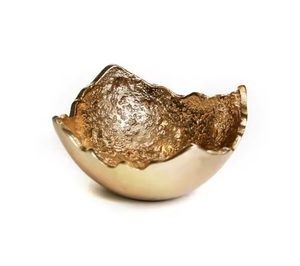 Bol suspendu décoratif en aluminium et laiton finition noire, logo personnalisé, écologique, forme de feuille rustique, décoration intérieure - Product Image 2