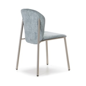 Upholstered <b>Dining</b> <b>Chair</b> with Metal Frame and Fabric <b>Covered</b> Seat and Back <b>for</b> Restaurant Hotel Cafe Made in Italy - Product Image 3