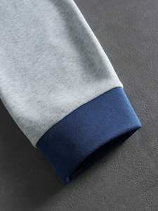 Custom Logo Embroidery Sweat Suit Heavyweight Cotton Fleece Streetwear Winter Men's Contrast-Colors Flared <b>Sweatpants</b> Tracksuits - Product Image 5