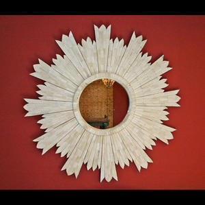 Marco de espejo con incrustaciones de hueso de madera maciza de estilo antiguo para sala de estar Farmhouse Hotel Home Furniture Entry Hall Use - Product Image 6