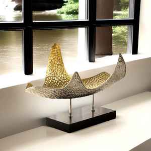 Escultura de decoración náutica para el hogar, decoración de escritorio de oficina chapada en oro, de proveedor indio - Product Image 5