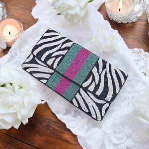 กระเป๋างานราตรีประดับลูกปัดโบฮีเมียนหรูหรามีซิปความจุมากพิมพ์ลายเสือดาวที่ไม่ซ้ำใครเป็นมิตรกับสิ่งแวดล้อมน้ำหนักเบาสำหรับ - Product Image 3