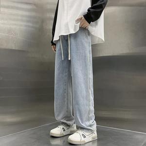 Blue Black Embellished Denim Jeans con Pearl Straight Skinny Stacked Jeans para hombres Pantalones al por mayor - Product Image 5