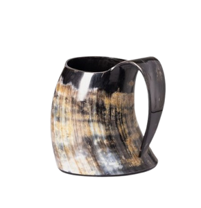 Mug en corne naturelle artisanal, poli, en corne de bœuf naturelle, pour boisson, style médiéval nordique et rustique, disponible au meilleur prix - Product Image 5