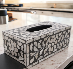 Soporte para pañuelos de fregona con purpurina Caja de pañuelos de fregona de madera sofisticada para restaurante de cocina casera de India - Product Image 2