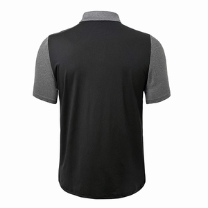 Polos profesionales para hombre en negro y gris Diseño personalizado Media manga Turn Down Collar Active Wear - Product Image 2