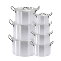 Ensemble de 7 casseroles en aluminium de grande taille, prix d'usine le plus bas, ensemble de casseroles en aluminium pour la cuisine, ensemble de casseroles à soupe, ensemble de casseroles à mijoter