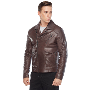 2025 Customised High Quality Men's Genuine <b>Sheep</b> <b>Skin</b> and Cowhide Bikers Leather <b>Jackets</b> Pure Leather Winter <b>Jacket</b> - Product Image 3