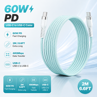 Cable Magnético de Carga Rápida USB-C de 60W PD, 2M, de Nailon, Multifuncional y Duradero, para iPhone 17, Teléfonos Móviles, Computadoras Portátiles, 480Mbps