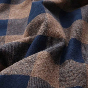 <b>Mens</b> Plaid <b>Flannel</b> <b>Shirt</b> in Dark Brown and Navy <b>Blue</b> with Custom Protective <b>Shirt</b> Features for Casual Wear new design - Product Image 3