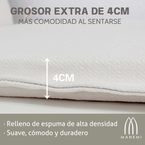 Coussin de chaise en polyester durable 164x50x4cm, rembourré en mousse, avec housse amovible à fermeture éclair et attaches pour usage extérieur - Product Image 4