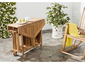 Ensemble de table à manger pliable avec chaises de jardin confortables en fonte robuste pour ferme, cour, salon, extérieur, parc, hôtel, villa - Product Image 4