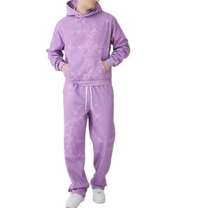 Sweat à capuche de haute qualité à manches longues avec poche kangourou, cordon de serrage, coupe ample et surdimensionnée, imprimé intégral. Pantalon de survêtement décontracté imprimé pour homme - Product Image 1