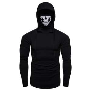 Pull à capuche slim fit Ninja pour la salle de sport, le travail en extérieur, masqué, lourd, vêtements d'hiver, vente en gros OEM, 100% coton respirant en polaire - Product Image 4