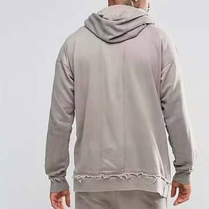 Sweat à capuche unisexe pour homme de haute qualité, sur mesure, en coton 100% écologique, coupe ajustée, délavé à l'acide, brodé, imprimé effet soleil délavé, pour l'hiver - Product Image 2
