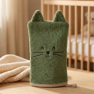 Manopla de Baño de Felpa Suave Ecológica con Diseño de Animal Divertido para Bebés y Niños Pequeños, Regalo para el Baño, Bordado Personalizado - Product Image 1