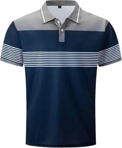 Chemises polo pour hommes 100% polyester, couleur personnalisée, tricot imprimé, respirant, manches courtes, t-shirt polo pour hommes - Product Image 1
