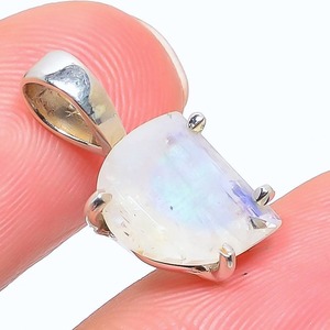 Pierre de lune pierres précieuses pendentif bijoux pour femmes argent Boho Style bijoux 925 en argent Sterling tendance à la main pendentif cadeau pour - Product Image 2