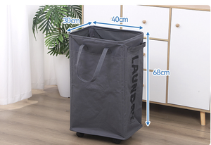48/75L Foldable Fabric Laundry Room with Wheels Handles Narrow <strong>Corner</strong> Storage Box Oxford Cloth Organizer Bathroom Laundry <strong>Basket</strong> - Product Image 2