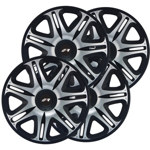 Kit de Tapacubos de 16 Pulgadas, Estilo NASCAR, Color Plata y Negro - Product Image 1