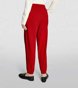 Vêtements actifs personnalisé à la mode élégant coton poids lourd ceinture élastique couleur rouge uni pantalon blanc pantalon pour les femmes - Product Image 6