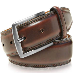 Cinturón de piel auténtica de vaca para hombre, venta al por mayor, cinturón de piel de vaca Vintage, hebilla de Pin con logotipo personalizado, uso de doble cara, Pakistán - Product Image 2