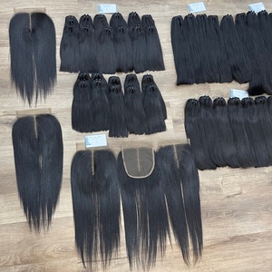 Extensiones de Cabello Humano Liso de Color Más Vendidas – Puntas Gruesas y Voluminosas, Extensiones de Cabello Virgen Directo de Fábrica, Sin Caída - Product Image 1