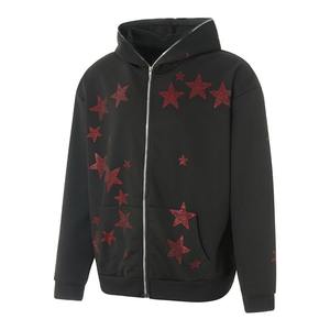 Taux raisonnable hommes strass sweat à capuche zippé dernier style anti-rides meilleur matériel strass sweats à capuche unisexe - Product Image 2