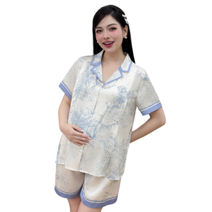 High Quality Custom Printed Silk Maternity Clothing Set Large Size B776 Sweat Absorbent Breathable No Fading Good Price for - Product Image 1