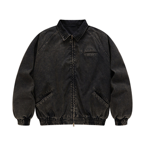 Streetwear décontracté personnalisé OEM manteaux de la veste vintage en jean pour hommes veste denim personnalisée avec lavage à la pierre pour hommes - Product Image 1