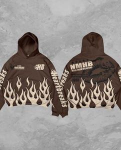 Muestra gratis hip hop Street Sudadera con capucha puff estampado Sudadera con capucha unisex pullover 3D personalizado puff estampado Sudadera con capucha - Product Image 3