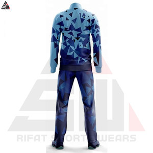 Sublimation Printed Casual Solid Winter Adult Unisex Fleece <b>Tracksuit</b> 100% Cotton <b>White</b> Blue Elastic Waist Plus Size High - Product Image 3