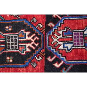 1.5x3.1 ft Small Turkish <b>Wool</b> Rug <b>Red</b> Patchwork Traditional Eco-Friendly Rug with Latex Backing - Product Image 5
