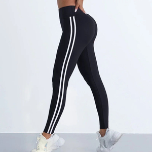 Leggings de Yoga femmes rayé pantalon de sport mince taille haute hanche levage décontracté collants entraînement course extensible Gym Leggings - Product Image 6